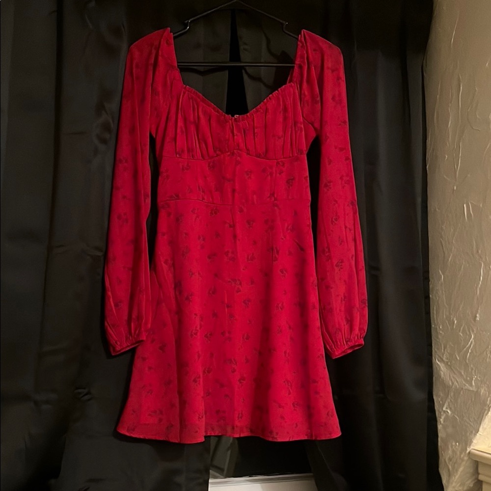 Hollister Red Long Sleeve Bishop Sundress